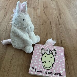 Jellycat Cream Unicorn Plush with jellycat Book